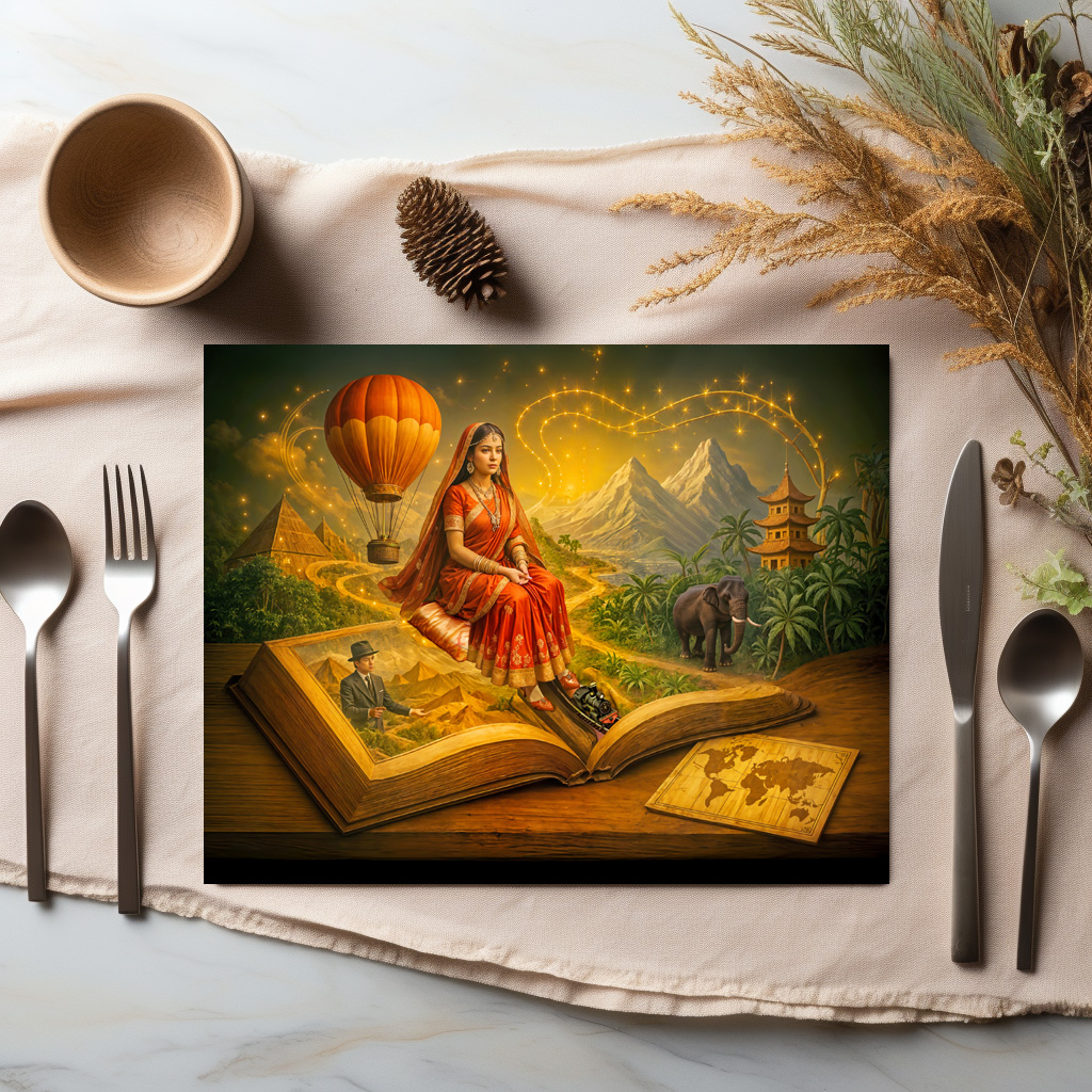 raxxa Premium-Tischset: World journey from classic travel book - immagine 3