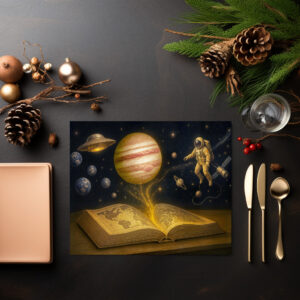 raxxa Premium-Tischset: Astronaut floats from cosmic storybook