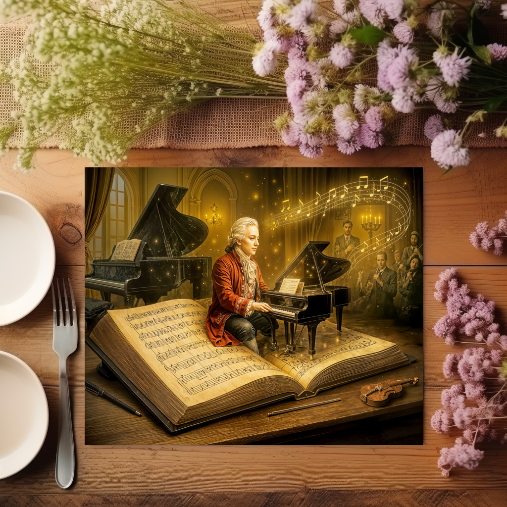 raxxa Premium-Tischset: Mozart music scene from classic book – Image 3