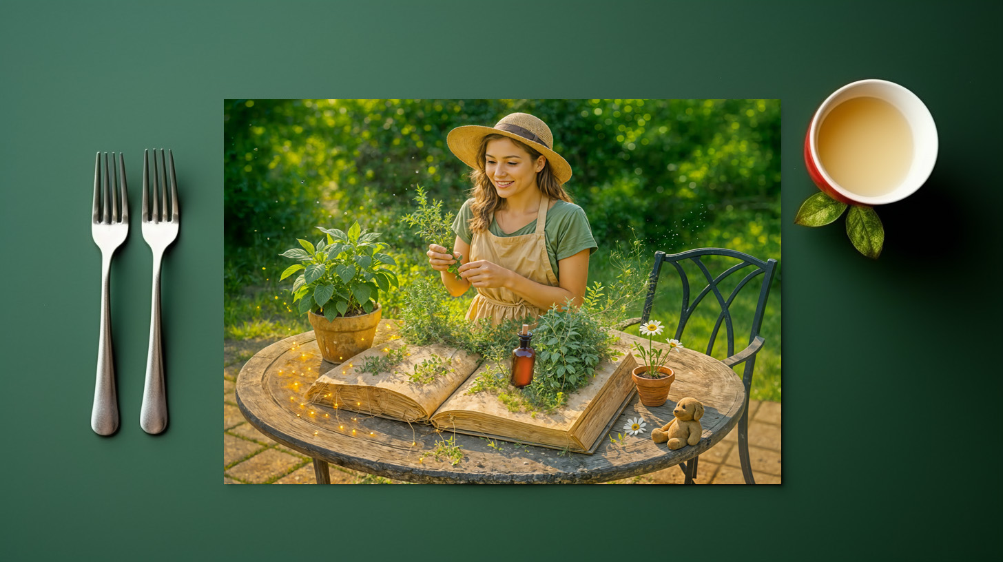 raxxa Premium-Tischset: Herbal wisdom from ancient botanical book