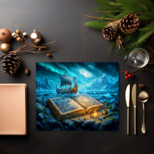 raxxa Premium-Tischset: Viking ship sails from ancient book