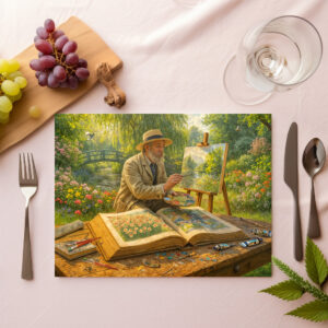 raxxa Premium-Tischset: Painter in garden from art storybook