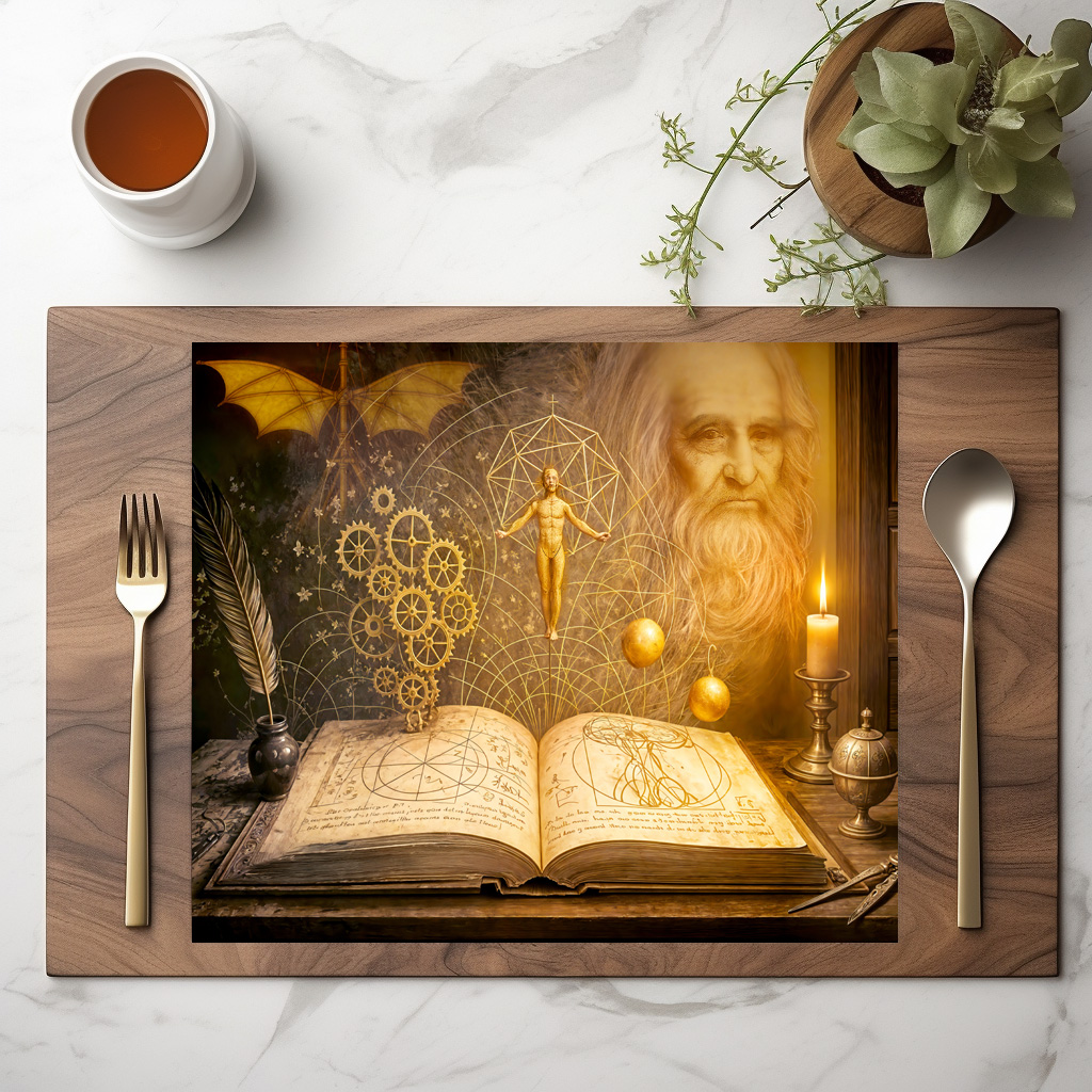 raxxa Premium-Tischset: Da Vinci inventions from ancient sketchbook