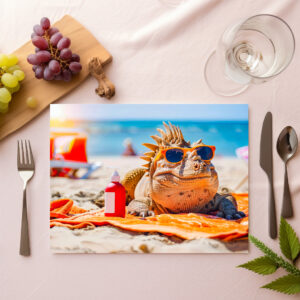 raxxa Premium-Tischset: Dino Sunbathing on Sand