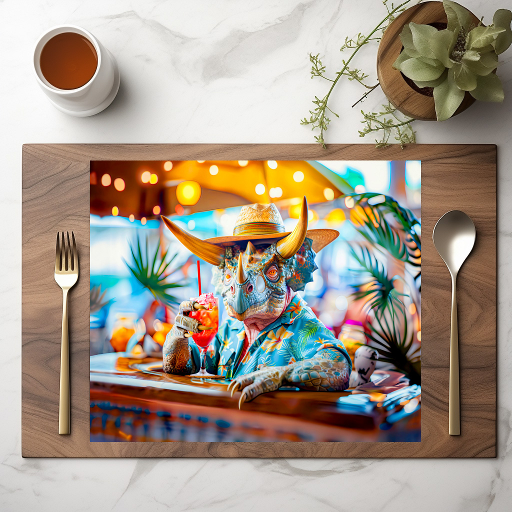 raxxa Premium-Tischset: Dino at Tropical Cocktail Bar - Imagen 2