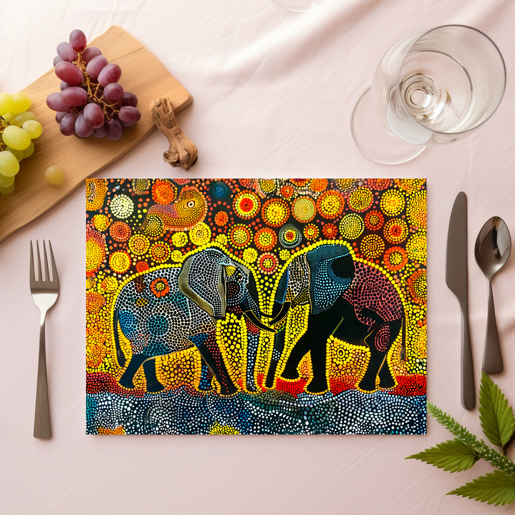 raxxa Premium-Tischset: Elephant Couple with Sunflowers – Bild 2