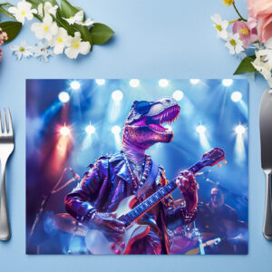 raxxa Premium-Tischset: Rockstar Dinosaur on Stage