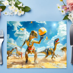 raxxa Premium-Tischset: Dinosaur Beach Volleyball Game