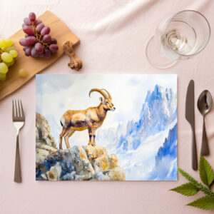 raxxa Premium-Tischset: Ibex in the Alps watercolor painting