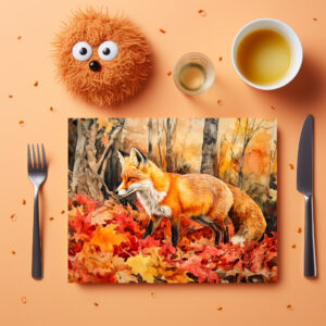 raxxa Premium-Tischset: Fox in autumn forest watercolor painting