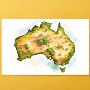 raxxa Premium-Tischset: Watercolor Map of Australia
