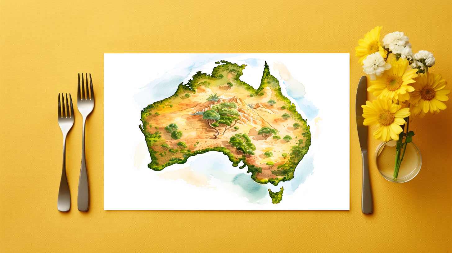raxxa Premium-Tischset: Watercolor Map of Australia