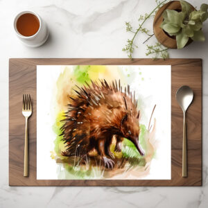 raxxa Premium-Tischset: Watercolor Echidna in Natural Setting