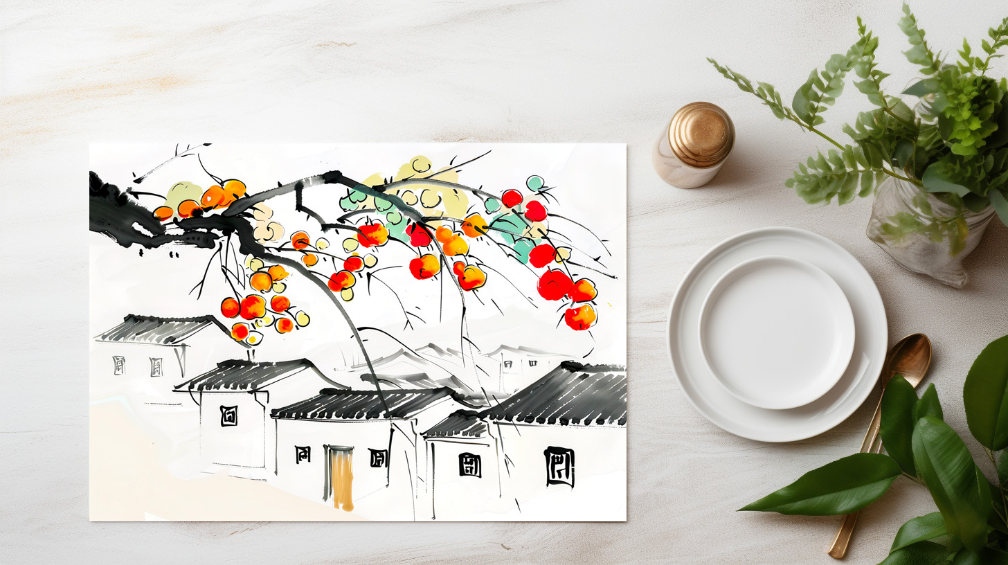 raxxa Premium-Tischset: Ripe Apples in a chinese Mountain Village – Image 3
