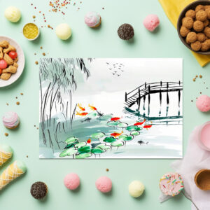 raxxa Premium-Tischset: Koi Fish in a Tranquil Pond