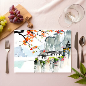 raxxa Premium-Tischset: Chinese Springtime in a Mountain Village