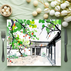 raxxa Premium-Tischset: Traditional Courtyard of a Chinese House