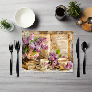 raxxa Premium-Tischset: Lilac Bunch in an Antique Coffee Pot