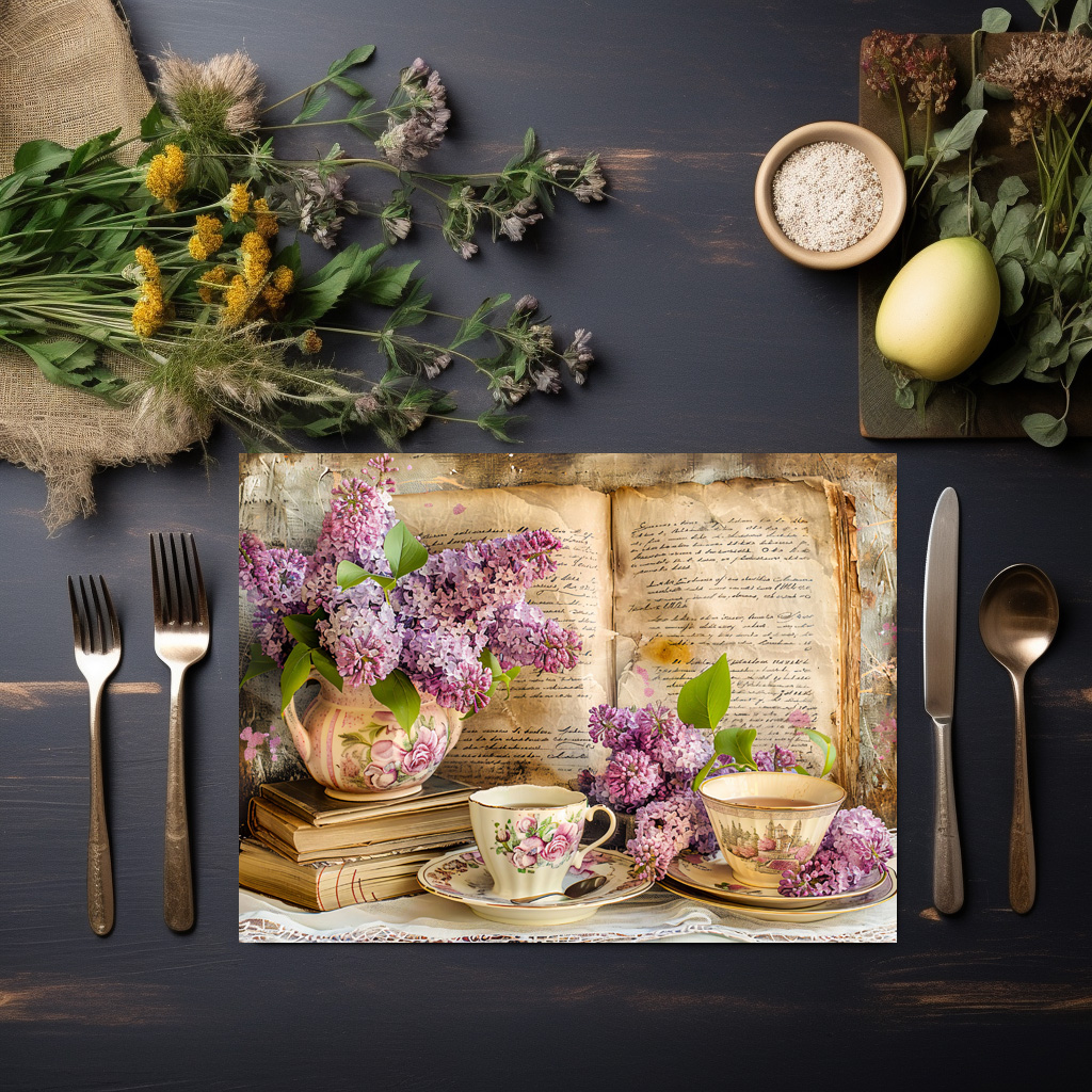 raxxa Premium-Tischset: Lilac Bunch in an Antique Coffee Pot - immagine 2