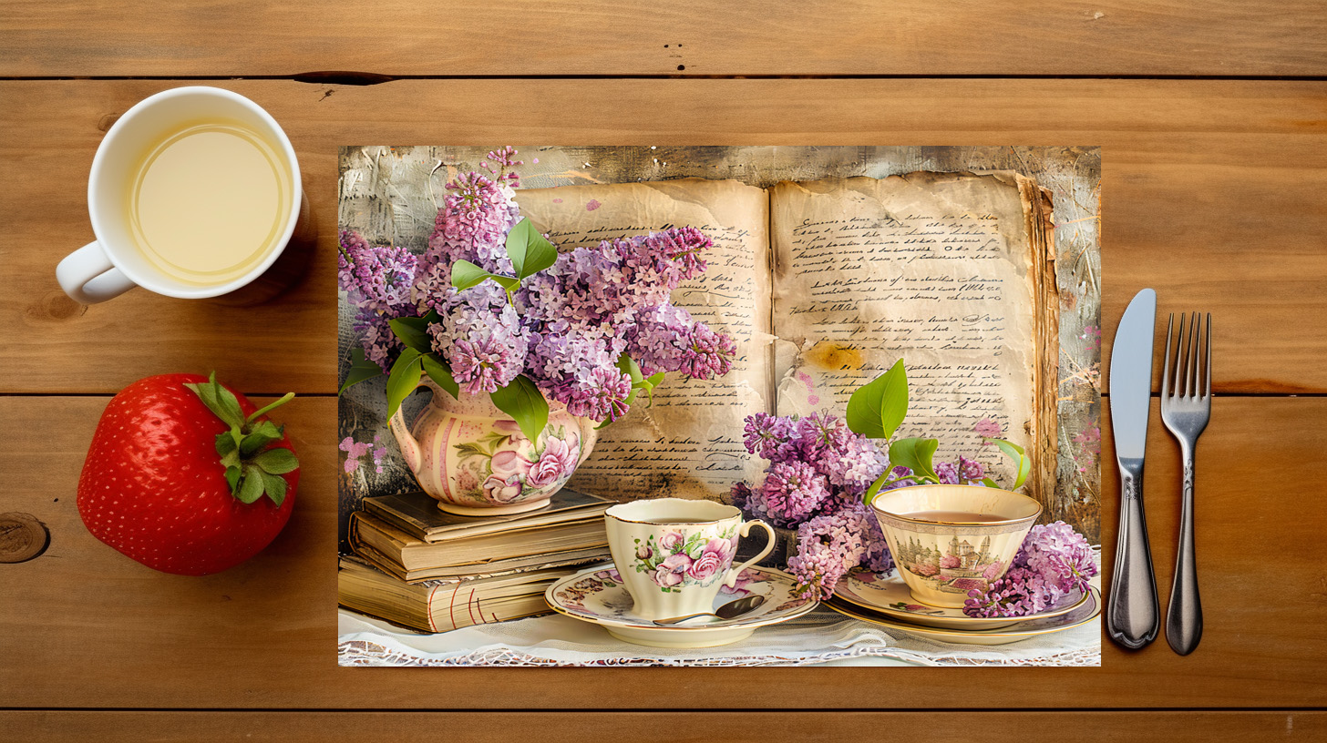 raxxa Premium-Tischset: Lilac Bunch in an Antique Coffee Pot - immagine 3