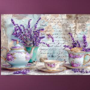 raxxa Premium-Tischset: Lavender with Classic Tea Service