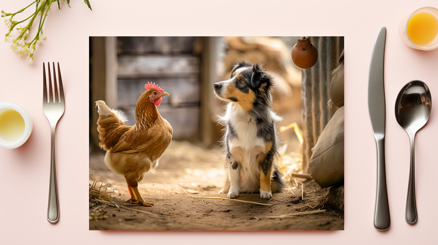 raxxa Premium-Tischset: Small Shepherd Dog and Chicken in the Henhouse - immagine 3