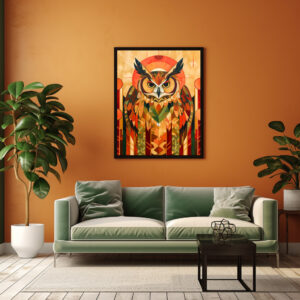Poster: Owl Totem – Urban Art Deco Spirit