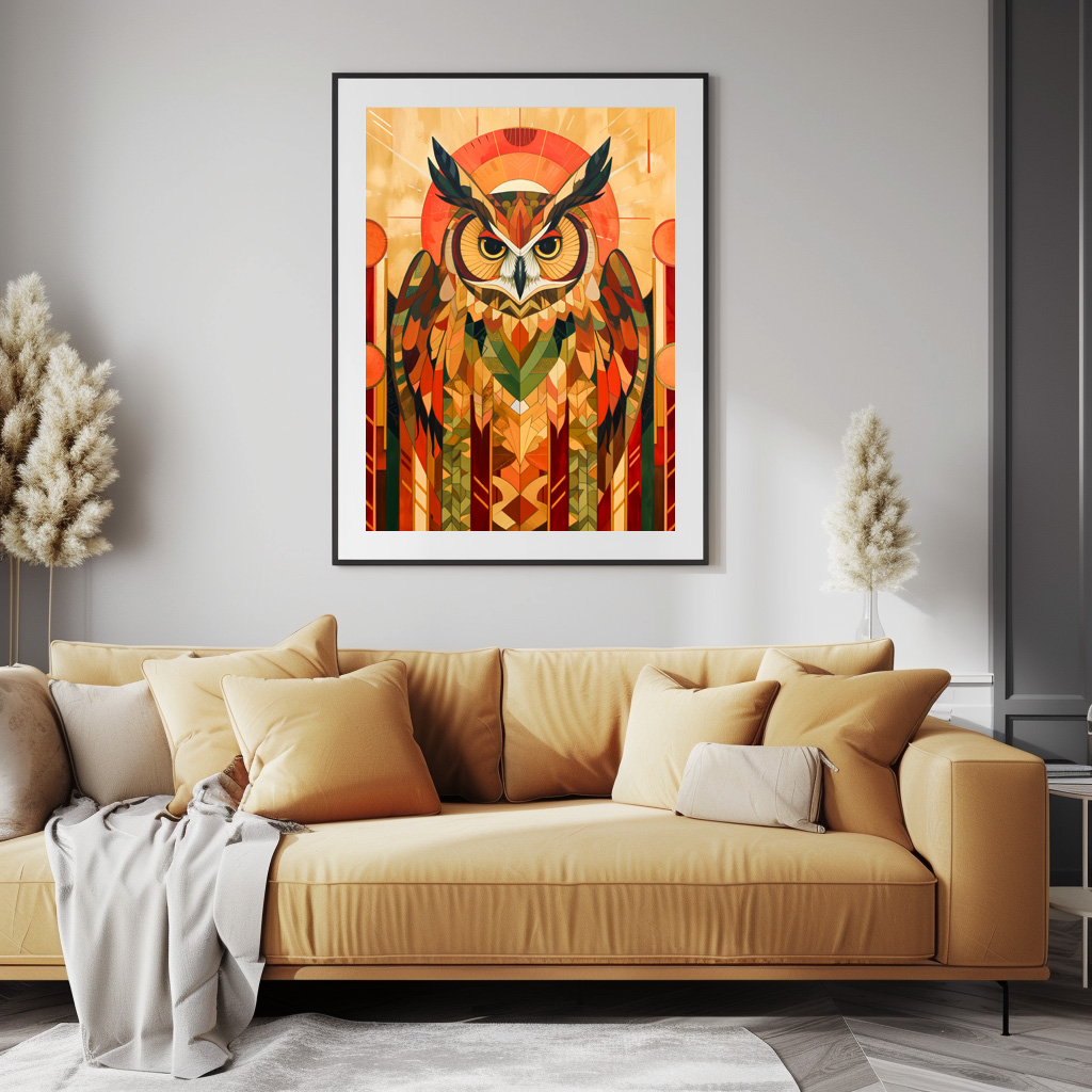 Poster: Owl Totem – Urban Art Deco Spirit - immagine 3