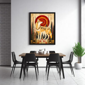 Poster: Wolf Totem – Guardian in Deco Style