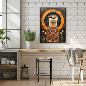Poster: Otter Totem – Playful Deco Spirit