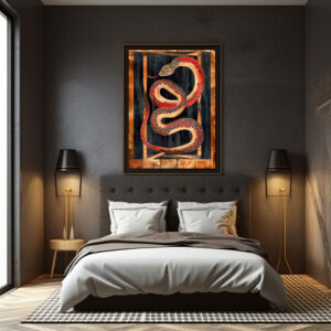 Poster: Snake Totem – Transformative Deco Symbol