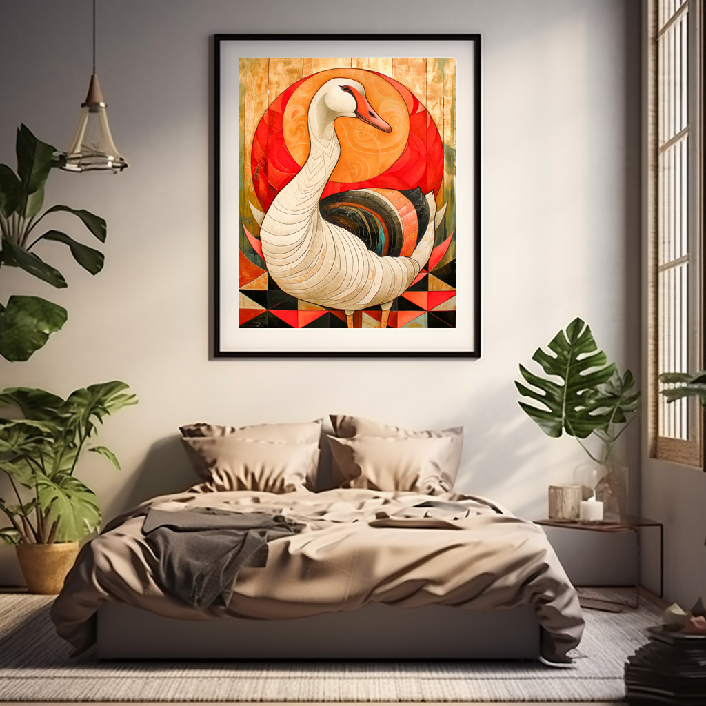 Poster: Goose Totem – Protective Art Deco Spirit - Imagen 2