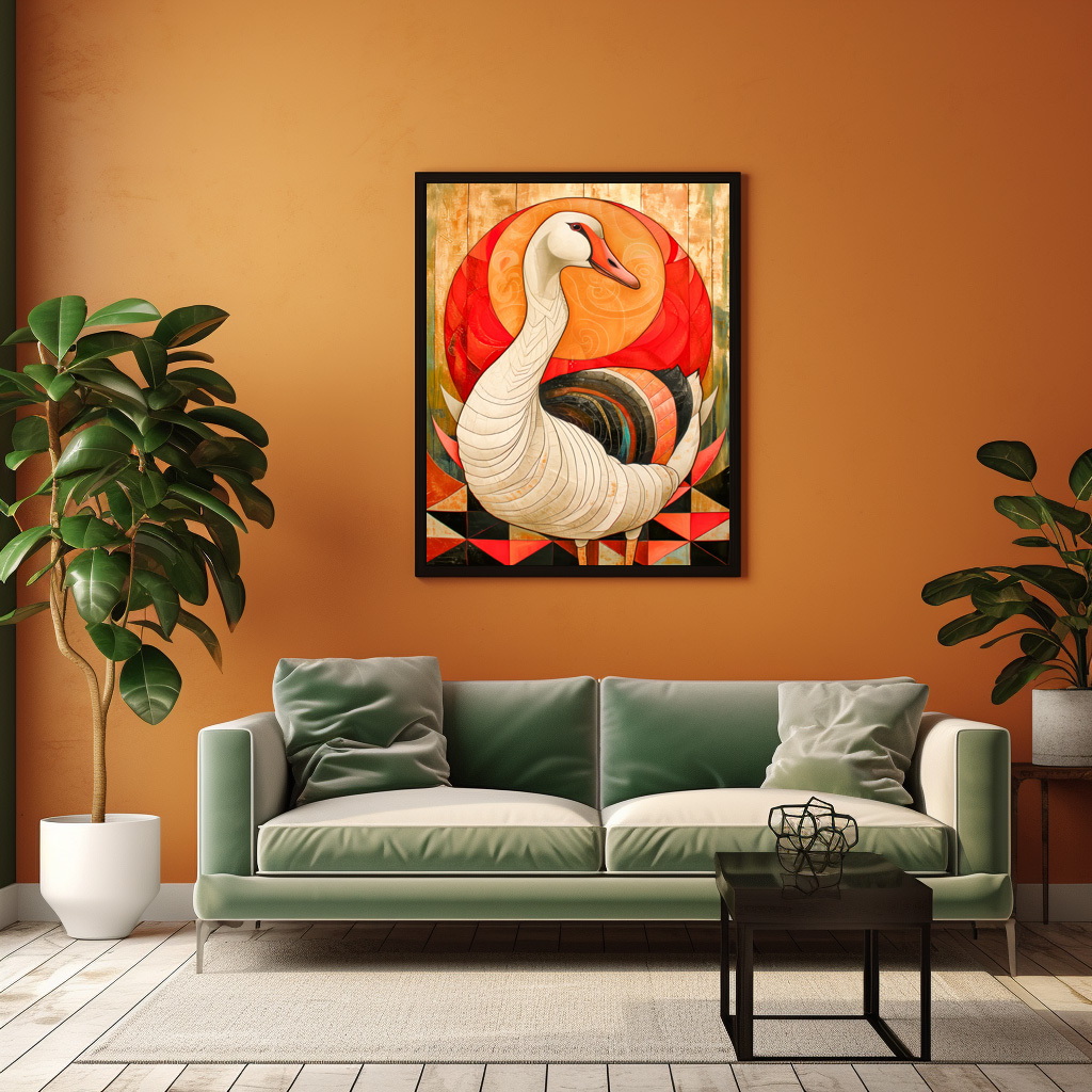 Poster: Goose Totem – Protective Art Deco Spirit