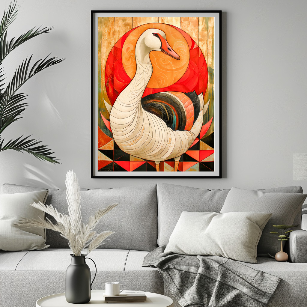 Poster: Goose Totem – Protective Art Deco Spirit - Imagen 3