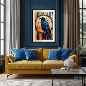 Poster: Raven Totem – Mystic Art Deco Symbol