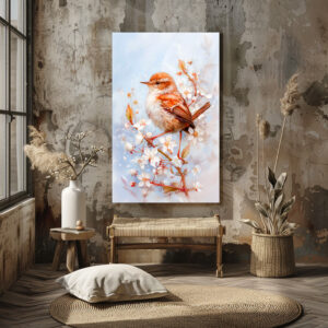Poster: Wren in Woodland Impressionist Painting
