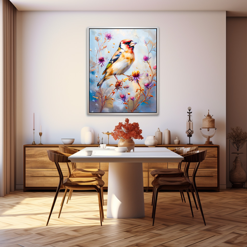 Poster: Goldfinch in Flight, Impressionist Style – Image 3