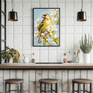 Poster: European Greenfinch in Natures Colors