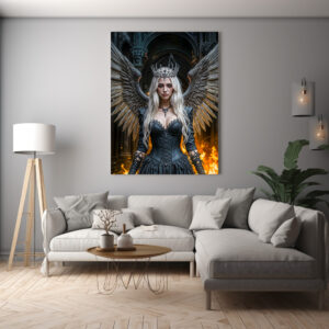 Poster: Dark Angel Queen in Candlelit Hall