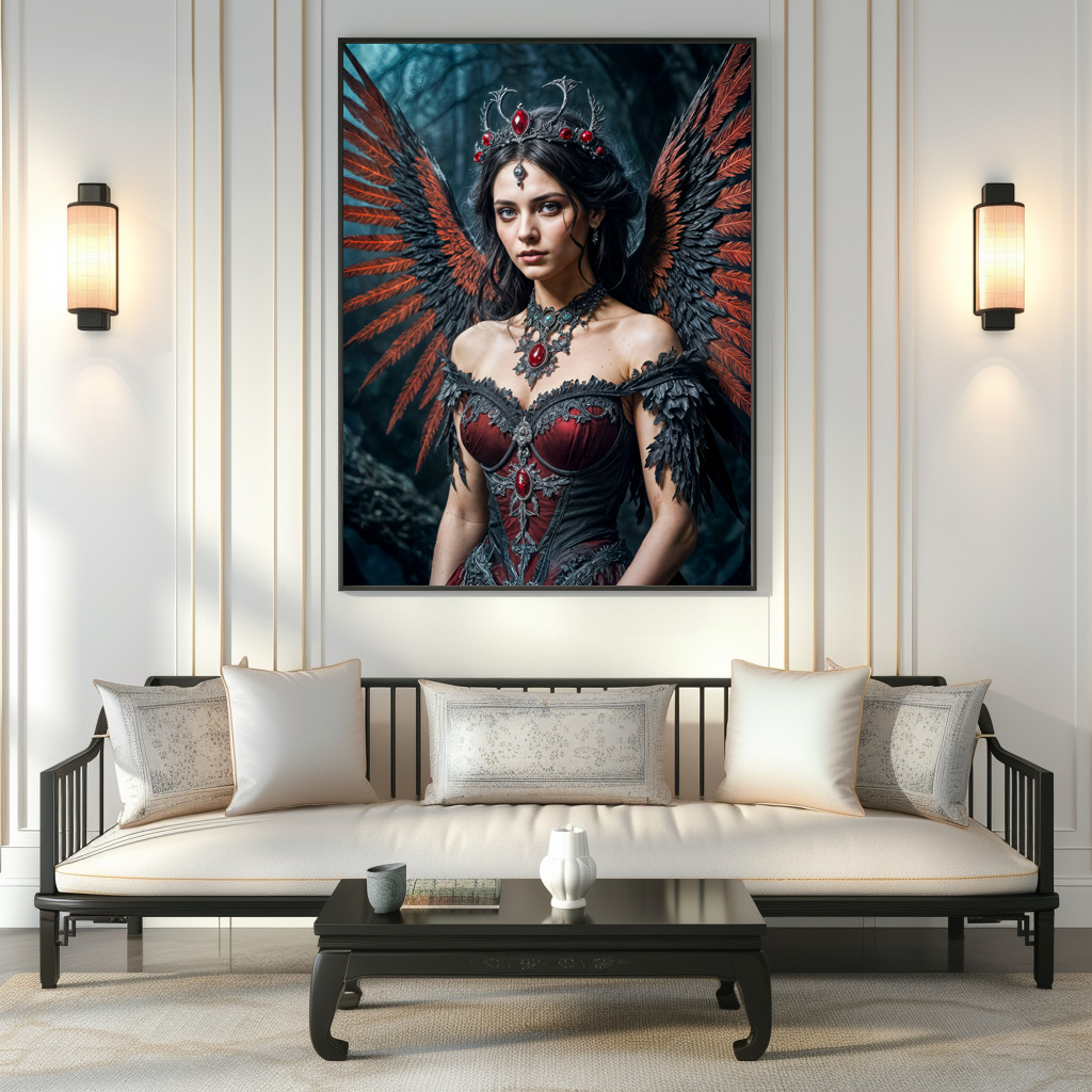 Poster: Dark Angel Queen with Red Wings - immagine 2