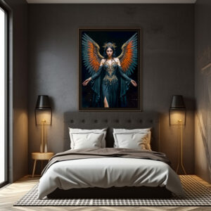 Poster: Dark Angel Queen with Red Wings