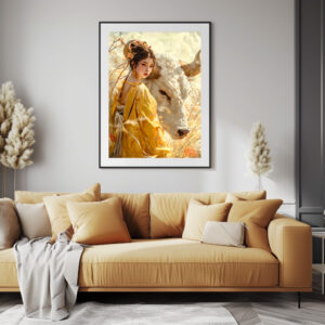 Poster: Girl with Ox Chinese Zodiac Art
