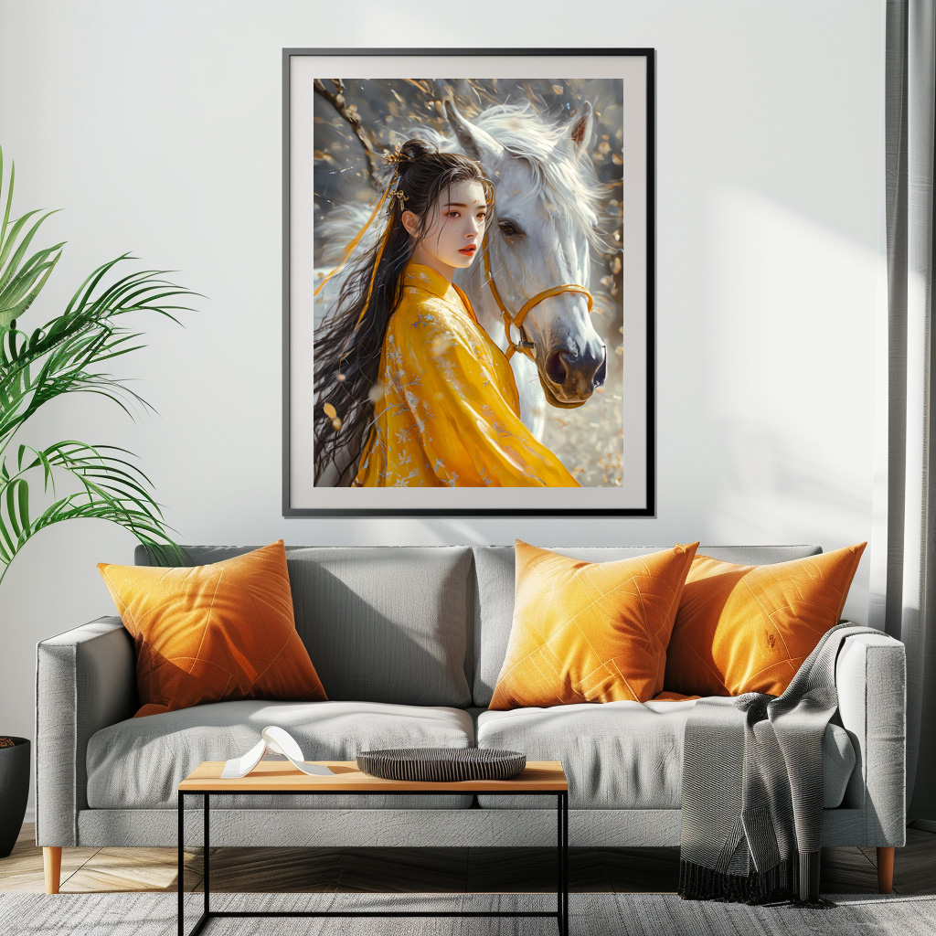 Poster: Girl with Horse Chinese Zodiac Art – Bild 2