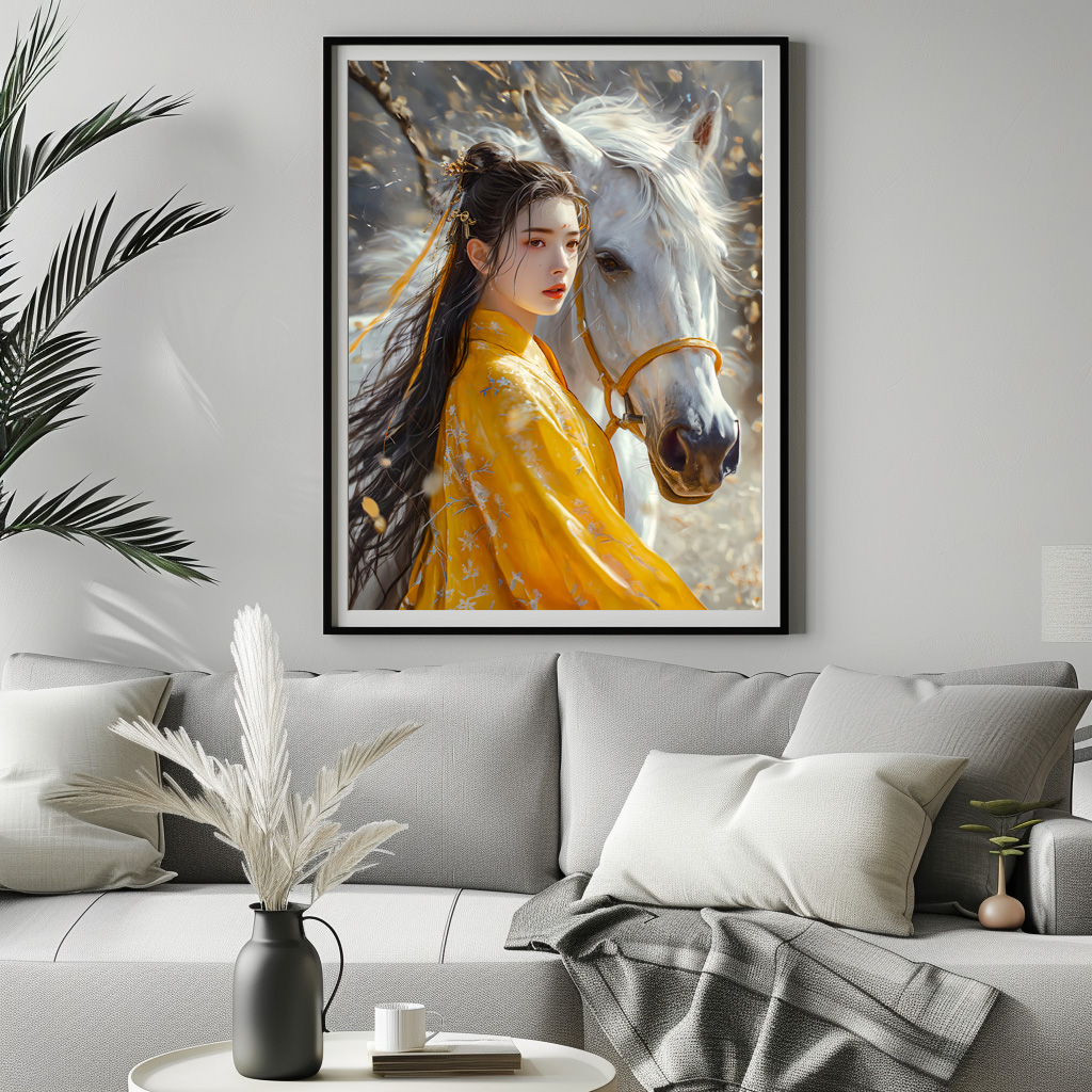 Poster: Girl with Horse Chinese Zodiac Art – Bild 3
