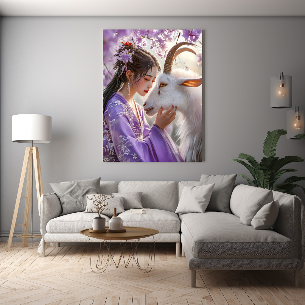 Poster: Girl with Goat Chinese Zodiac Art – Bild 3