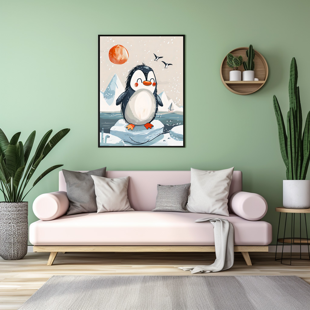 Poster: Cartoon of Penguin on Ice Floe - Image 3