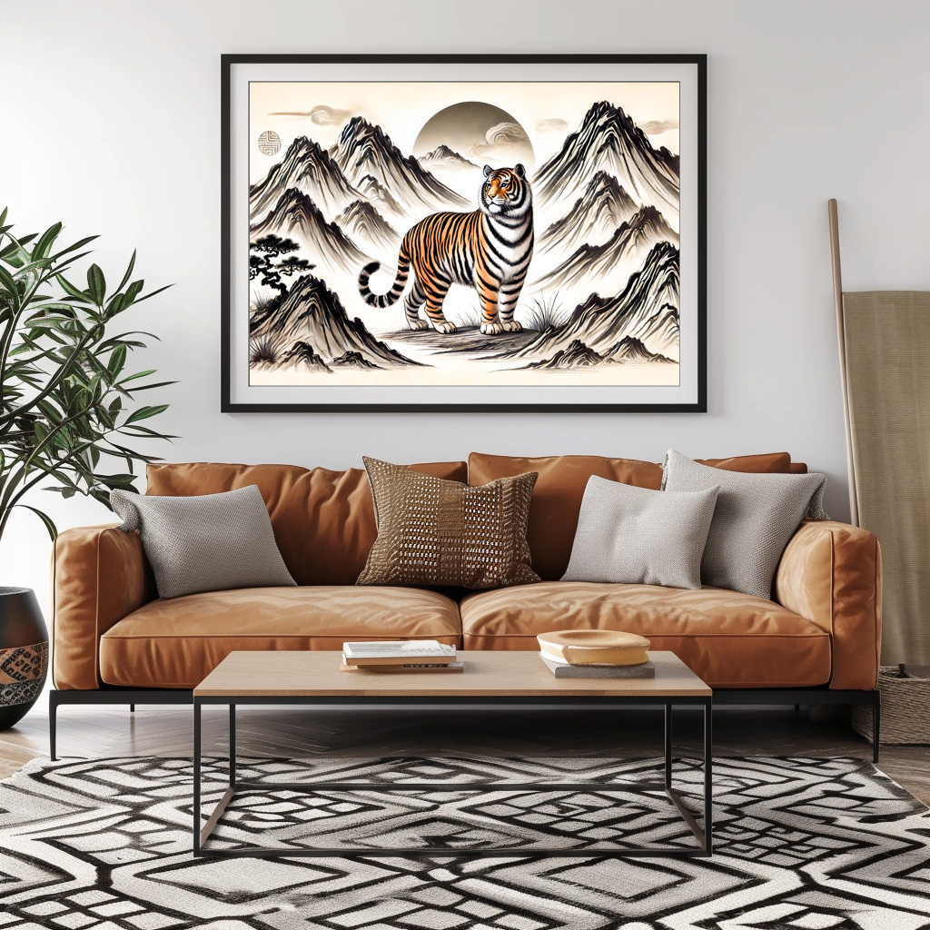 Poster: Fierce Tiger Roaming Mountains
