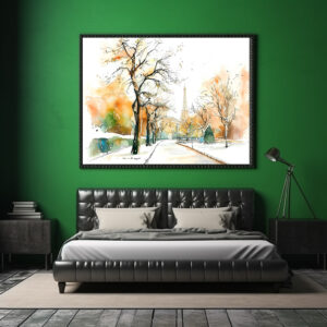 Poster: Watercolor Berlin Funkturm Autumn