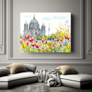 Poster: Watercolor Berlin Mitte Cathedral Spring