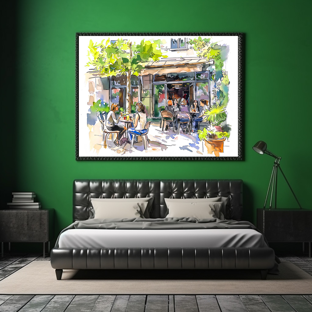 Poster: Watercolor Berlin Kreuzberg Summer Cafe - immagine 2